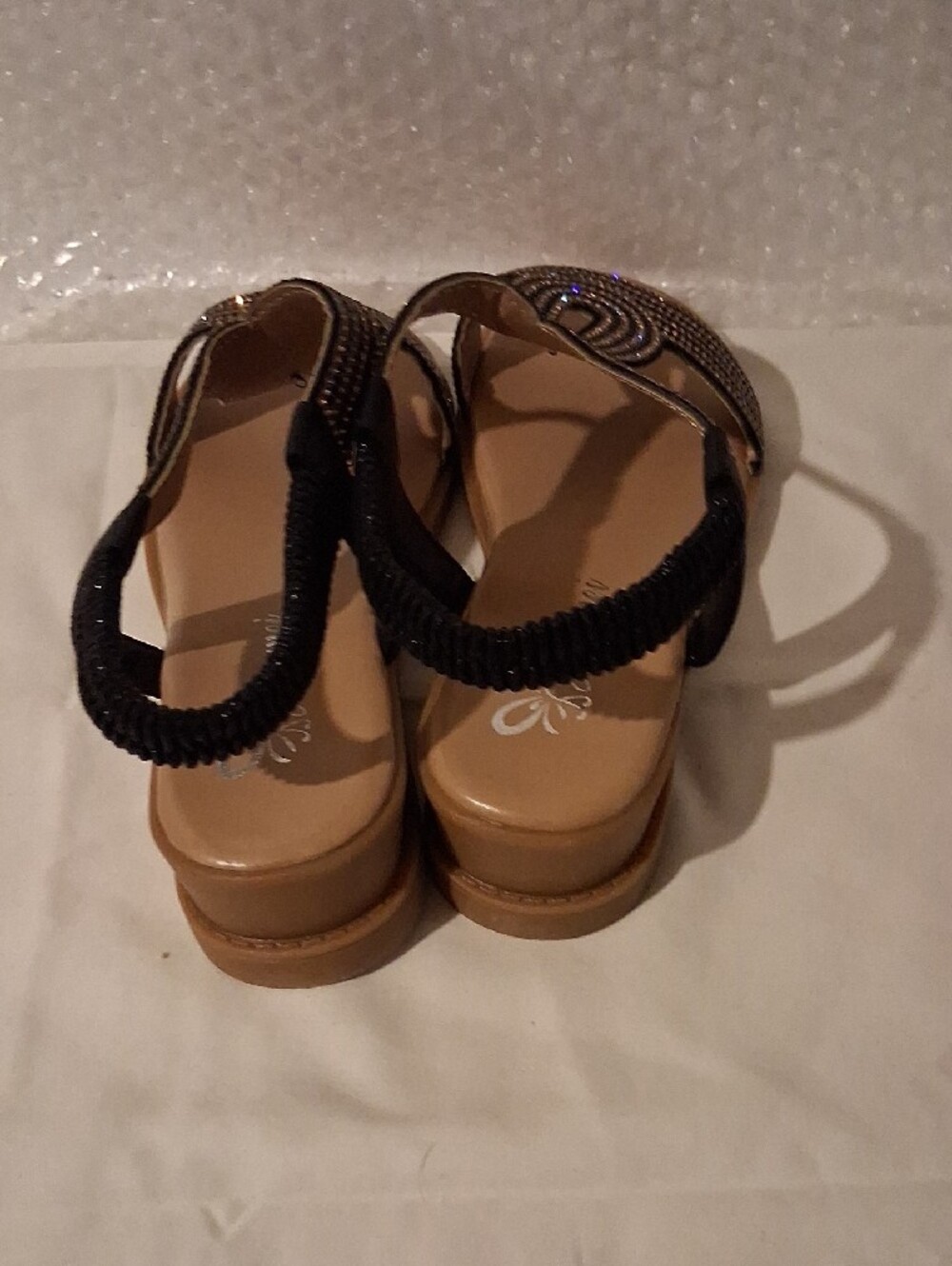 Gorgeous Jiaomei Womens size 6 Rhinestone Embellished T Strap Slingback Sandals - Picture 4 of 11